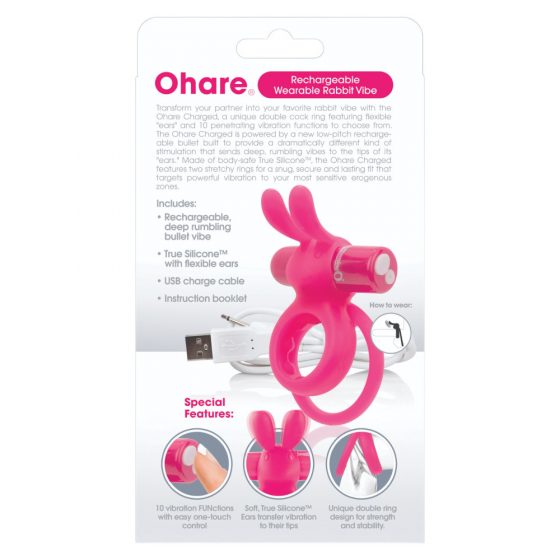 Screaming O Ohare - akuga, vibraatoriga jänkukõrvarõngas (roosa)