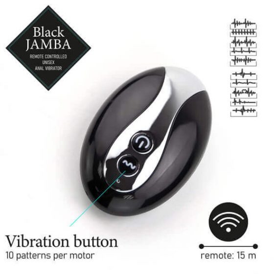 FEELZTOYS Black Jamba - juhtmevaba, soojendusega anaaldildo (must)