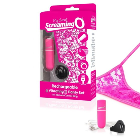 Screaming O Panty Set - juhtmeta akuga vibratsioonitanga (roosa) S-L