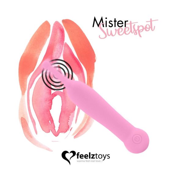 FEELZTOYS Mister Sweetspot - akulaetav, veekindel kliitorivibraator (roosa)