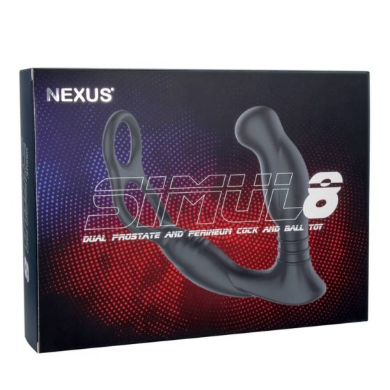 Nexus Simul8 - akuga vibreeriv peeniserõngas anaaldildoga (must)