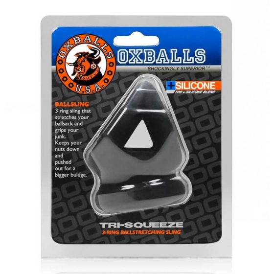 OXBALLS Tri-Squeeze - peeniserõngas (must)