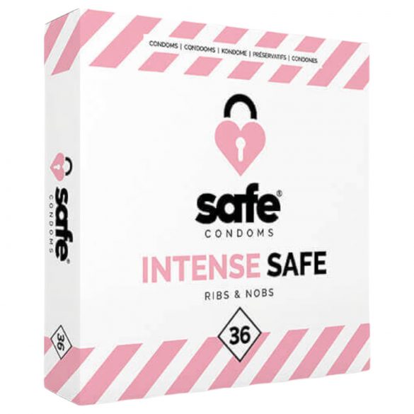 SAFE Intense Safe – Ribbed ja Dotted kondoom (36 tk)