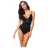 Obsessive 810-TED-1 - pitsiga kaunistatud elastne body (must)