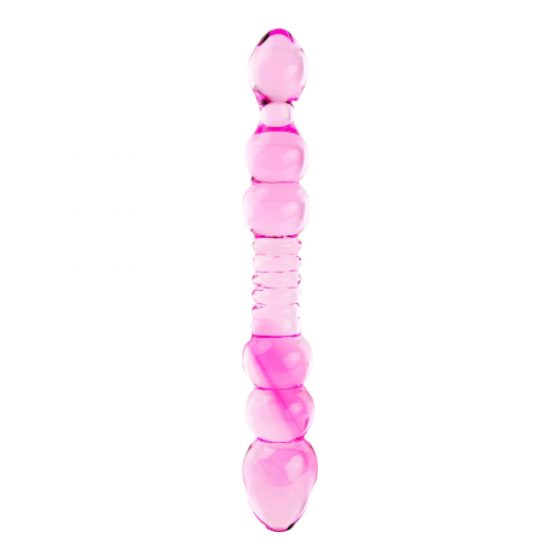 FEELZTOYS GLAZZZ Lucid Unistused - klaasist helmestega dildo (roosa)