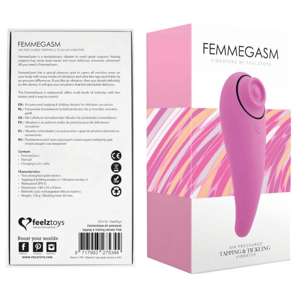 FEELZTOYS Femmegasm - akuga 2in1 kliitorivibraator (roosa)