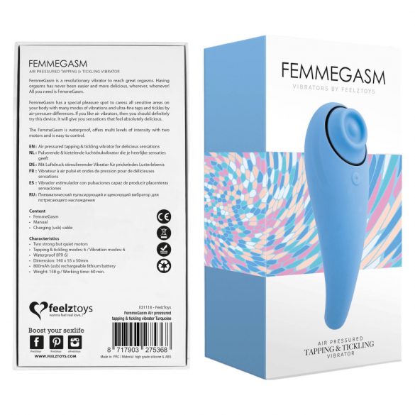 FEELZTOYS Femmegasm - akupatarei 2in1 kliitori vibraator (sinine) 