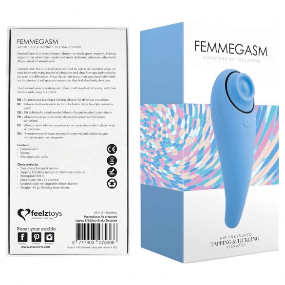 FEELZTOYS Femmegasm - akupatarei 2in1 kliitori vibraator (sinine) 