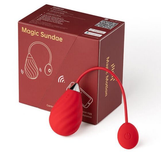 Magic Motion Sundae - nutikas, akutoitega vibreeriv muna (punane)