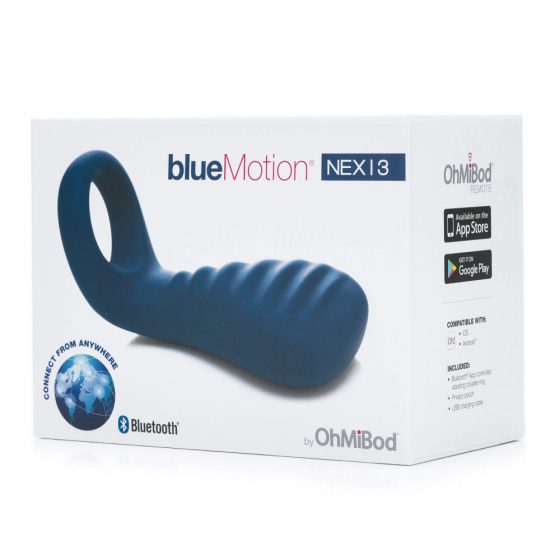 OHMIBOD Bluemotion Nex 3 - nutikas, akutoitega vibreeriv peeniserõngas (sinine)