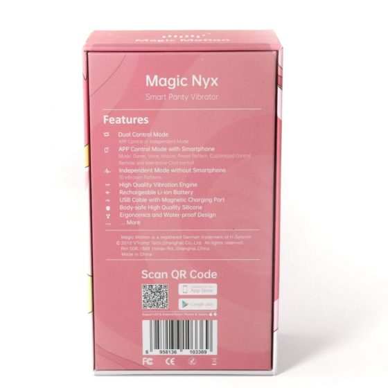 Magic Motion Nyx - nutikas, laetav, veekindel kliitorivibraator (korall)