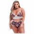 Baci Plus Size - lilleline pitsiline rinnahoidja komplekt, kõrge vöökohaga 